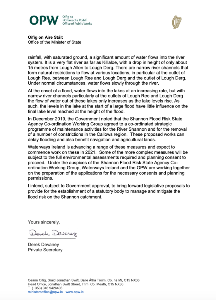 Ministers Office save our shannon
